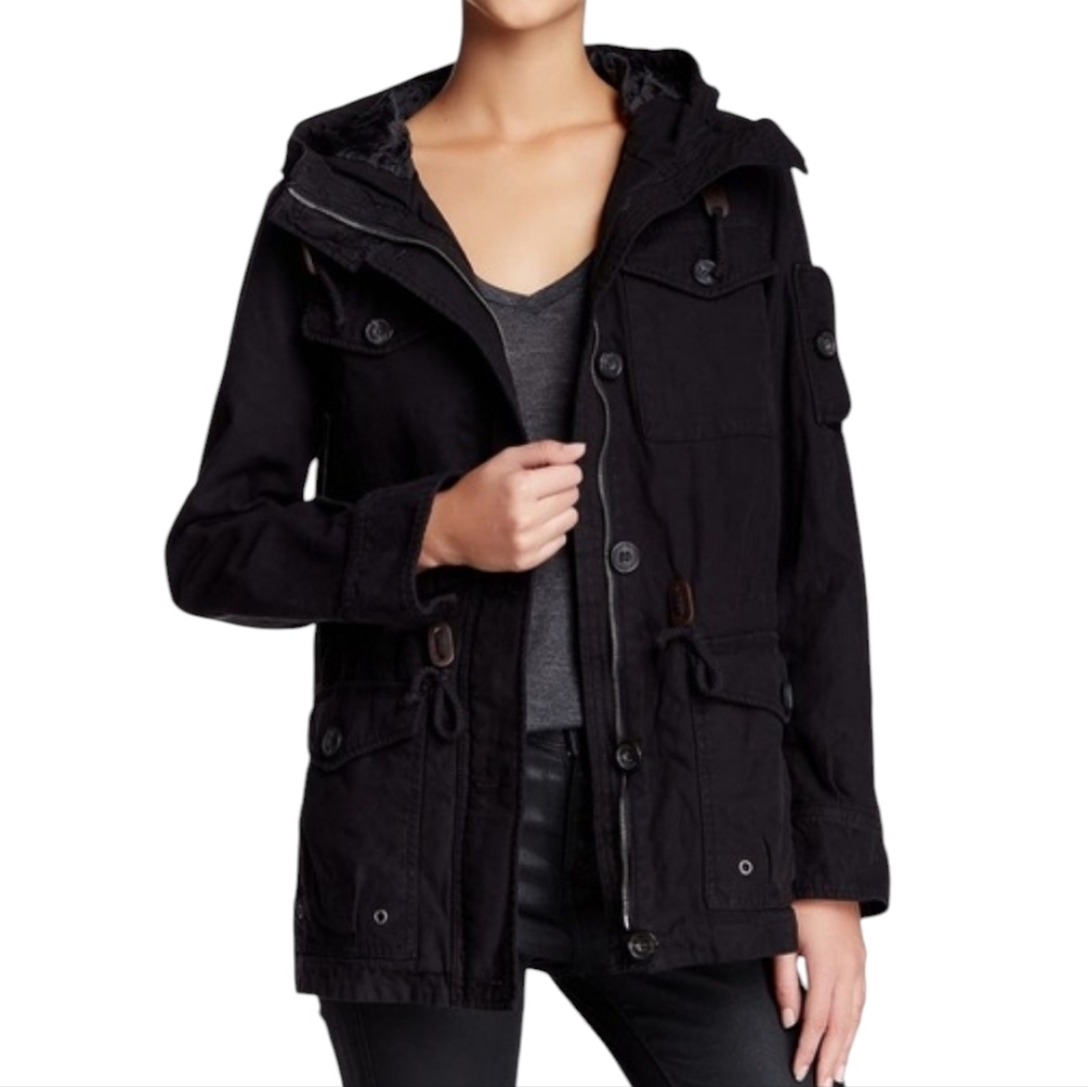 Levi's Black Hooded Utility Jacket XL